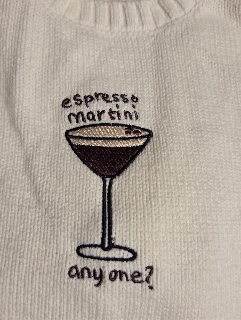 Adorable "Espresso Martini" Cropped Sweater. NWOT